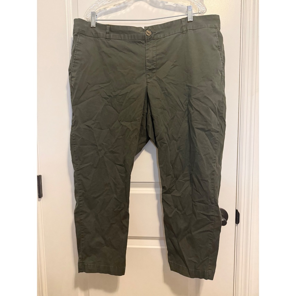 Kut from the Kloth Crop Trouser Women 18W Green Excellent Stretch Chino